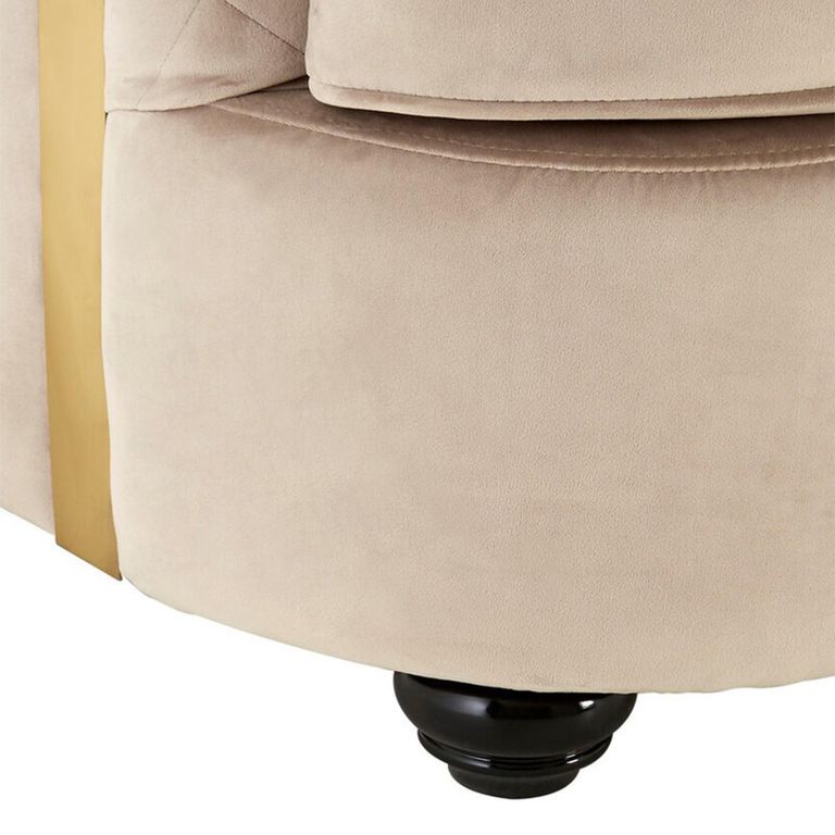 Fiji Sofa - 3 Seater - Grey Velvet Fabric