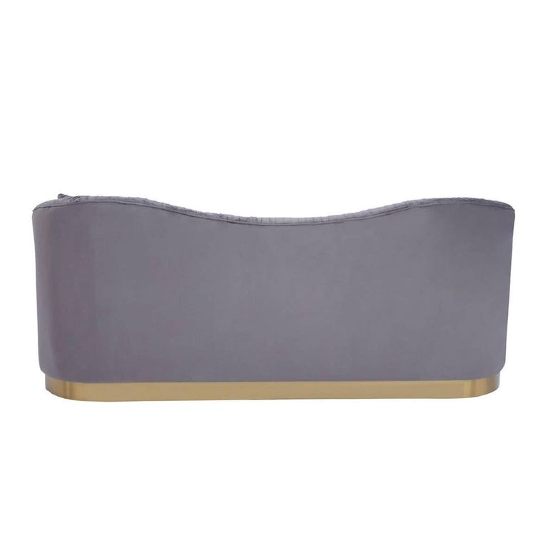 Franza Sofa - 3 Seater - Pleated Grey Velvet Fabric