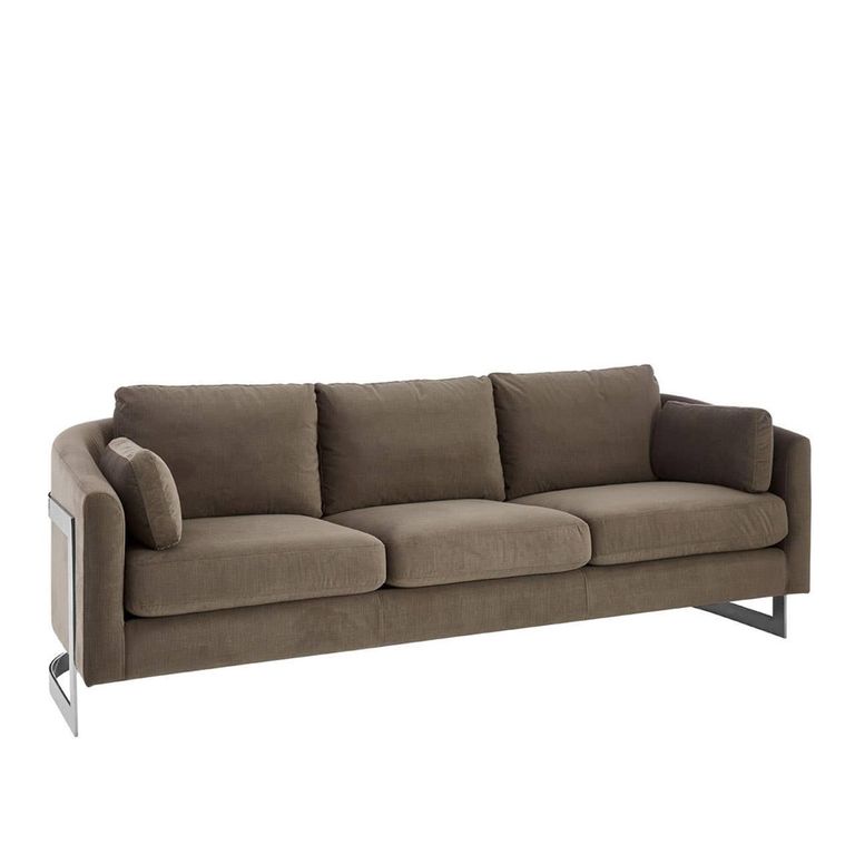 Freda Sofa - 3 Seater - Dark Grey Velvet Fabric