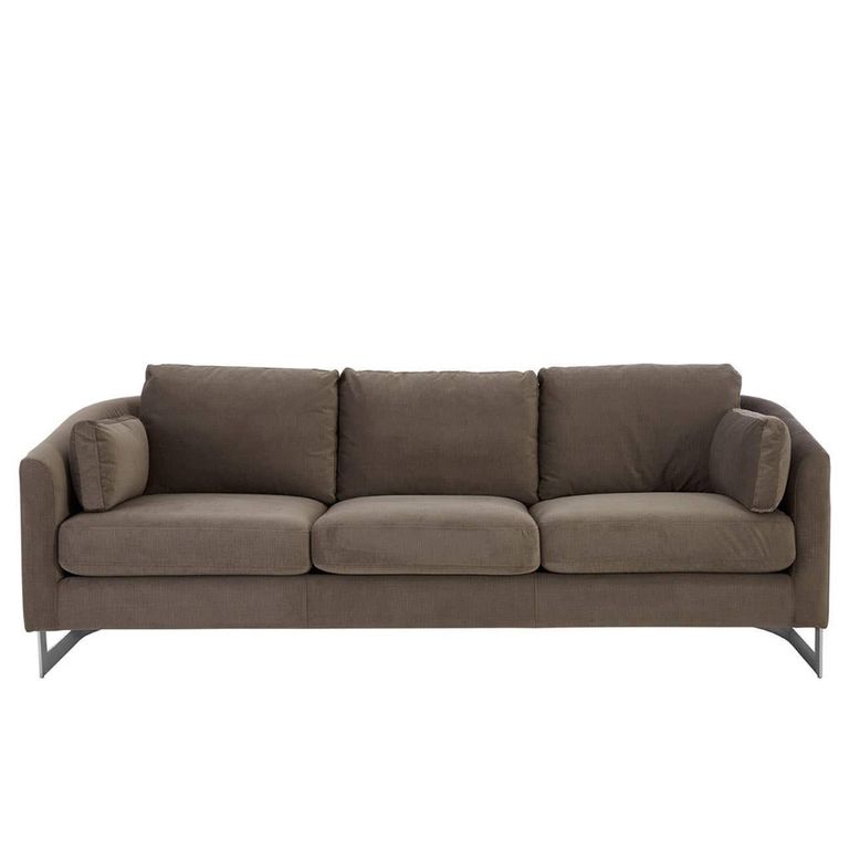 Freda Sofa - 3 Seater - Dark Grey Velvet Fabric