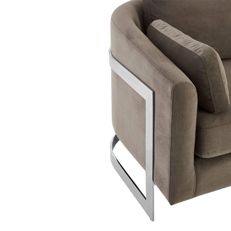 Freda Sofa - 3 Seater - Dark Grey Velvet Fabric