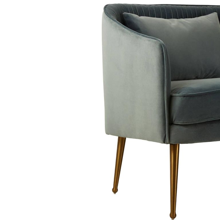 Hendricks Sofa - 2 Seater - Dusky Blue Velvet Fabric