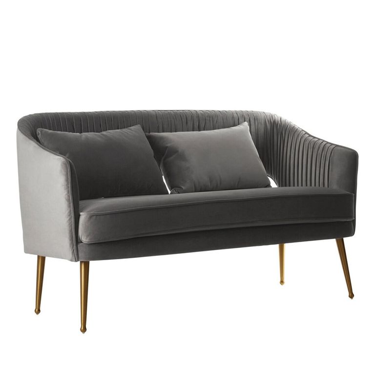 Hendricks Sofa - 2 Seater - Grey Velvet Fabric