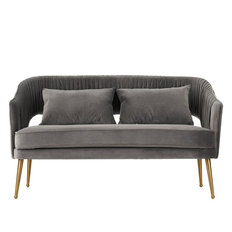 Hendricks Sofa - 2 Seater - Grey Velvet Fabric