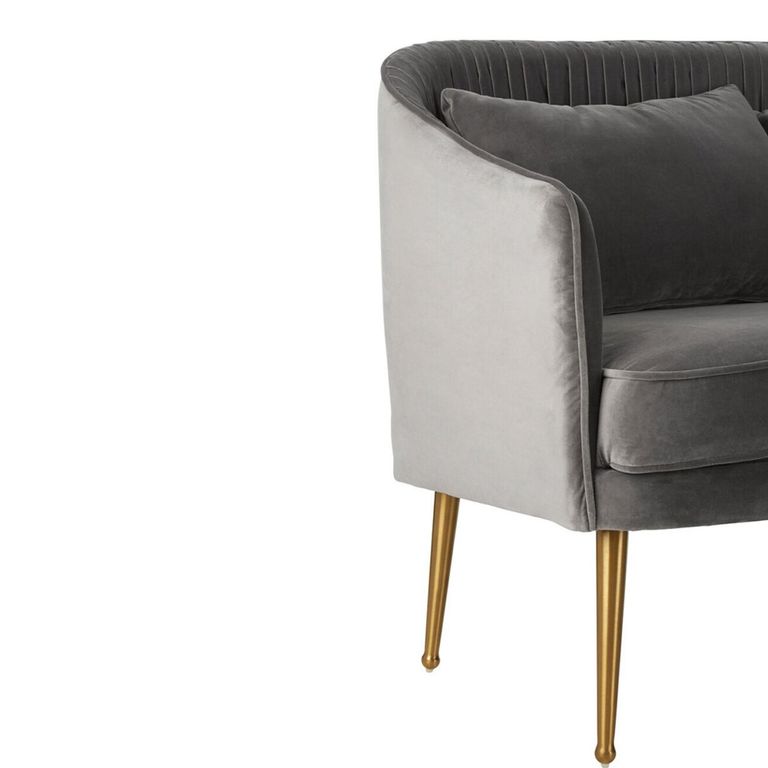 Hendricks Sofa - 2 Seater - Grey Velvet Fabric