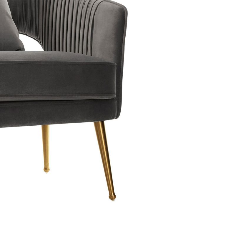 Hendricks Sofa - 2 Seater - Grey Velvet Fabric