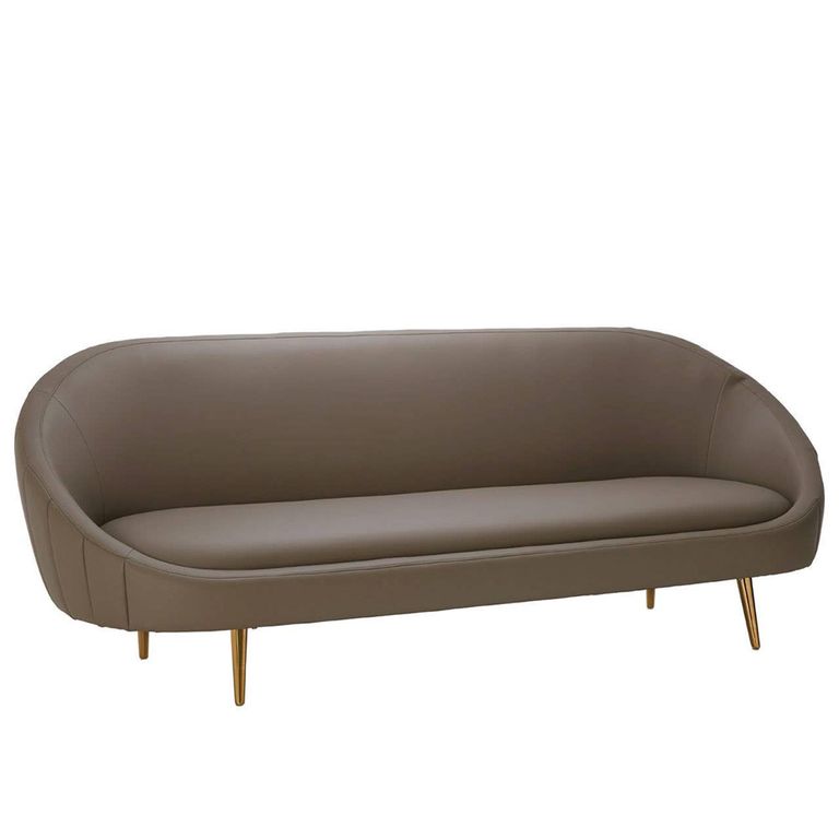 Lagero Sofa - 3 Seater - Brown Faux Leather