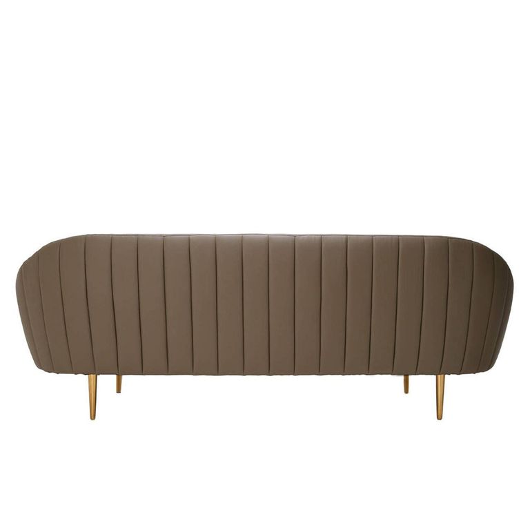 Lagero Sofa - 3 Seater - Brown Faux Leather