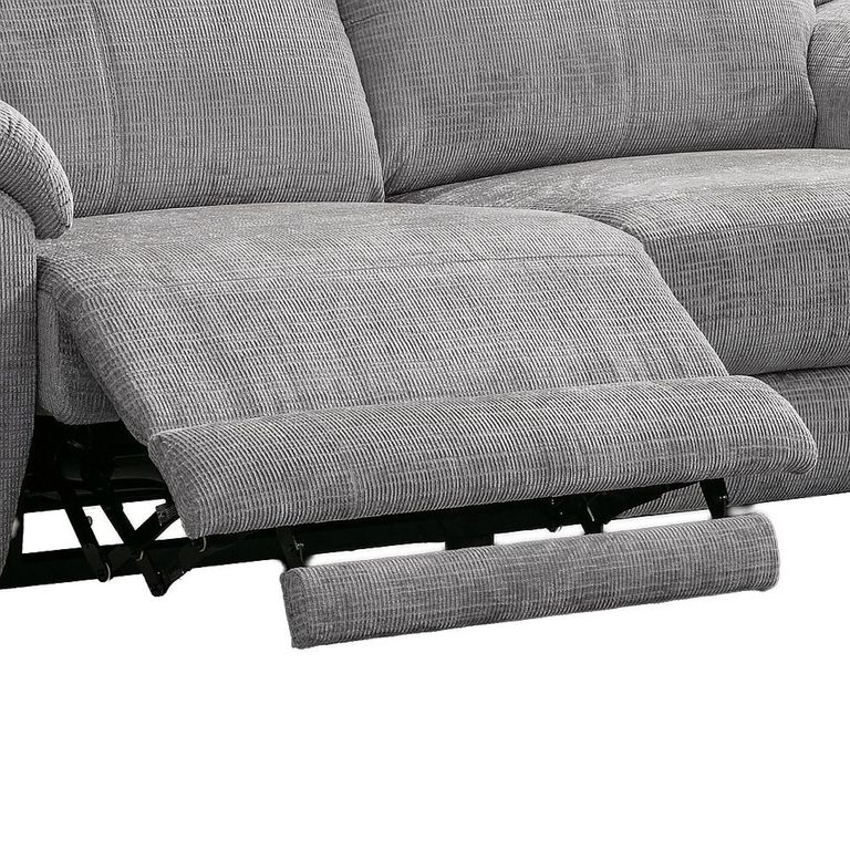 Monroe Electric Recliner Armchair - Adjustable Headrest - Ash Grey - Fabric