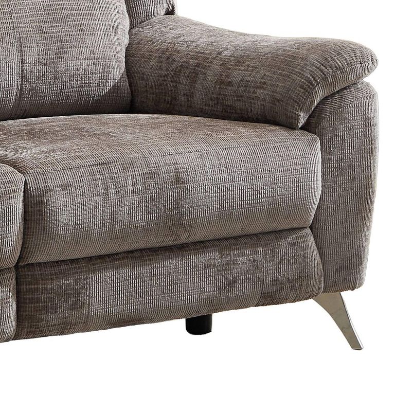 Monroe Electric Recliner Armchair - Adjustable Headrest - Stone - Fabric