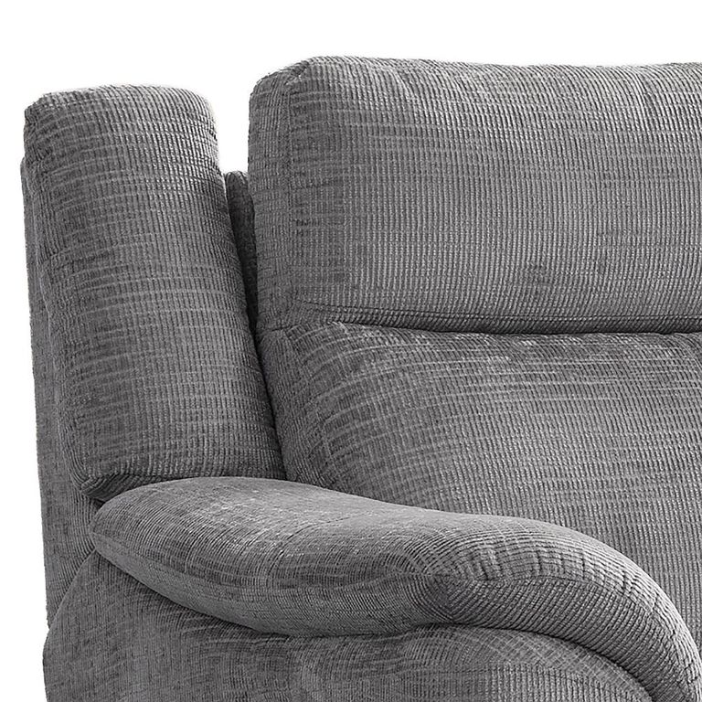 Monroe Electric Recliner Sofa - 2 Seater - Adjustable Headrest - Ash Grey - Fabric
