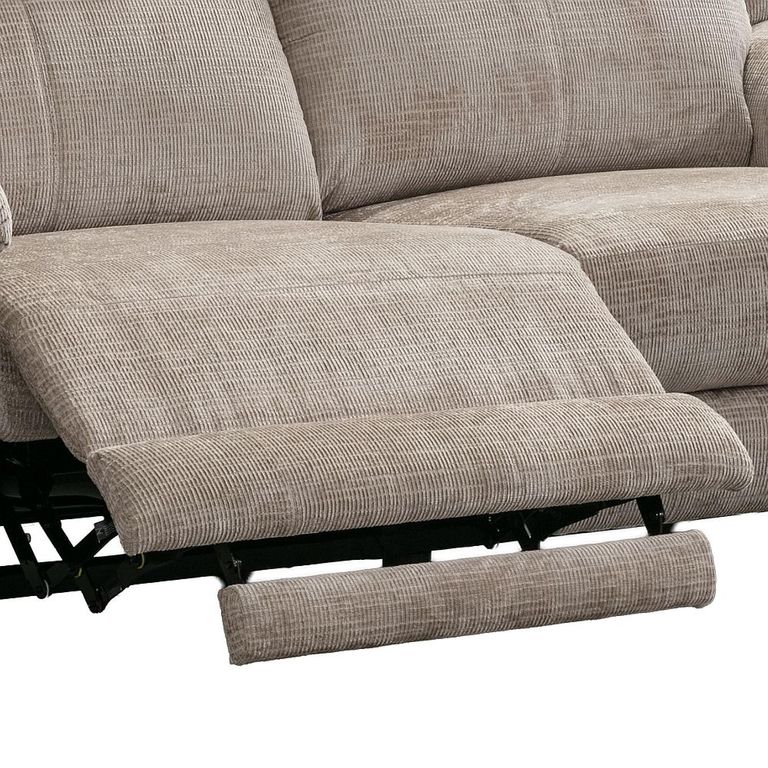 Monroe Electric Recliner Sofa - 3 Seater - Adjustable Headrest - Fossil - Fabric