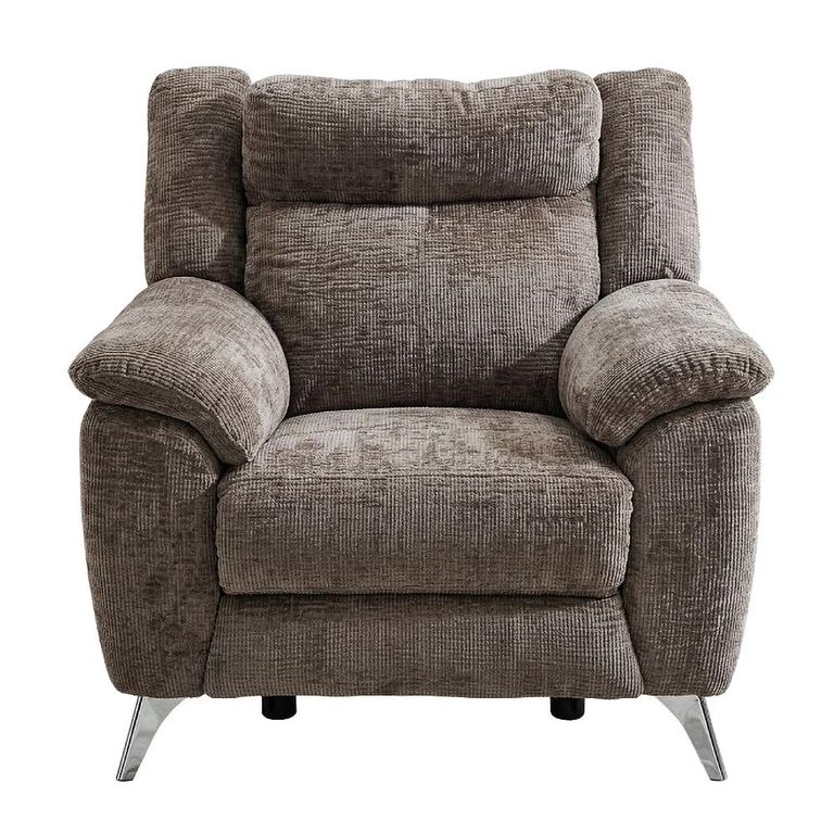 Monroe Electric Recliner Sofa Suite - 3+1+1 Seater - Adjustable Headrest - Stone - Fabric