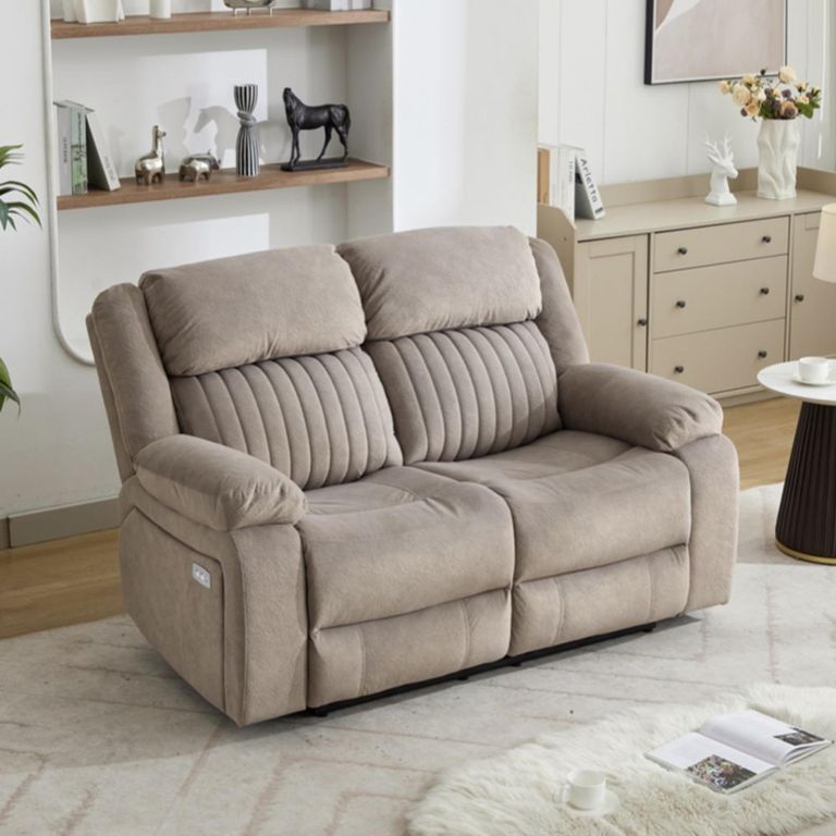 Morgan Electric Recliner Sofa Suite - 3+2 Seater - Taupe - Fabric
