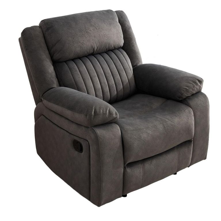 Morgan Manual Recliner Armchair - Iron - Fabric
