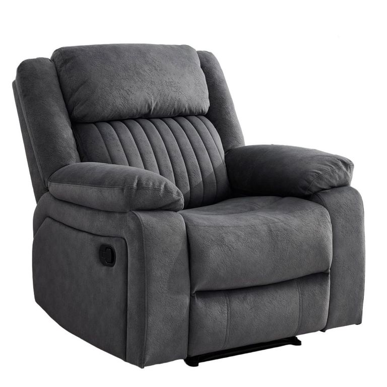 Morgan Manual Recliner Armchair - Slate Grey - Fabric