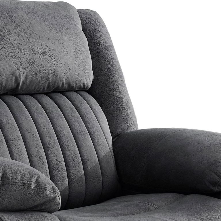 Morgan Manual Recliner Armchair - Slate Grey - Fabric