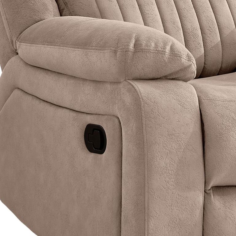 Morgan Manual Recliner Armchair - Taupe - Fabric