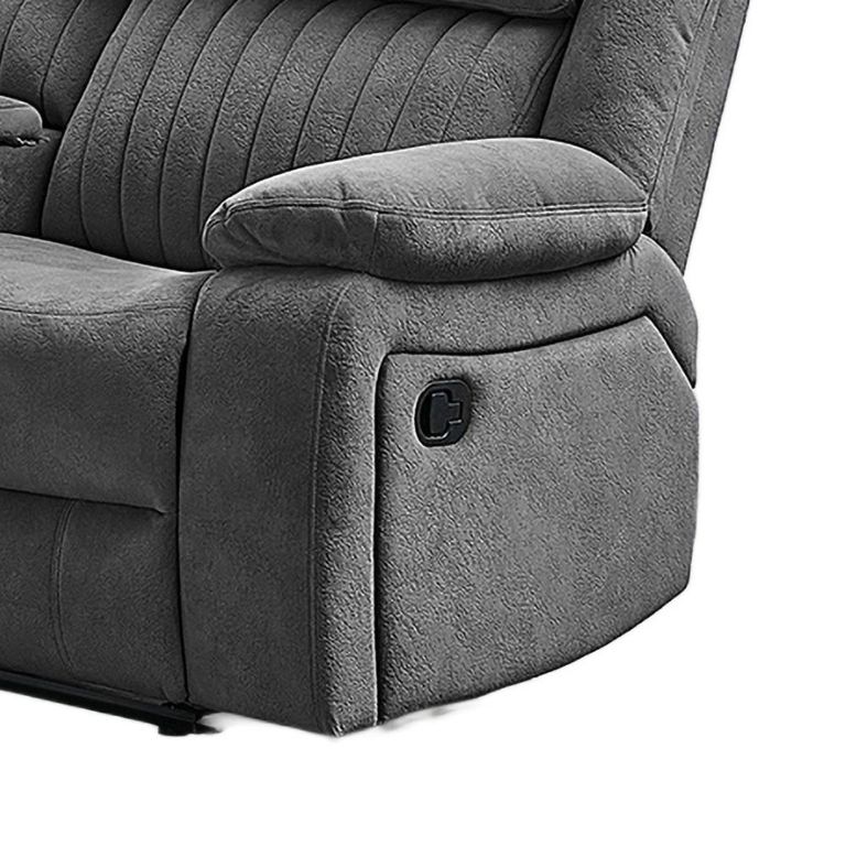 Morgan Manual Recliner Corner Sofa - with Storage Console - Slate Grey - Fabric