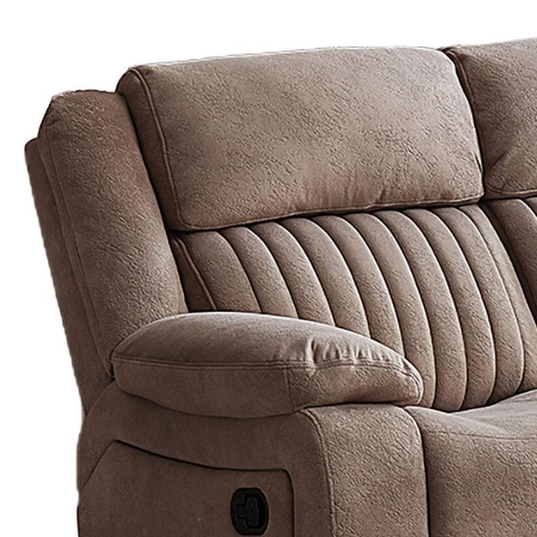 Morgan Manual Recliner Corner Sofa - with Storage Console - Taupe - Fabric