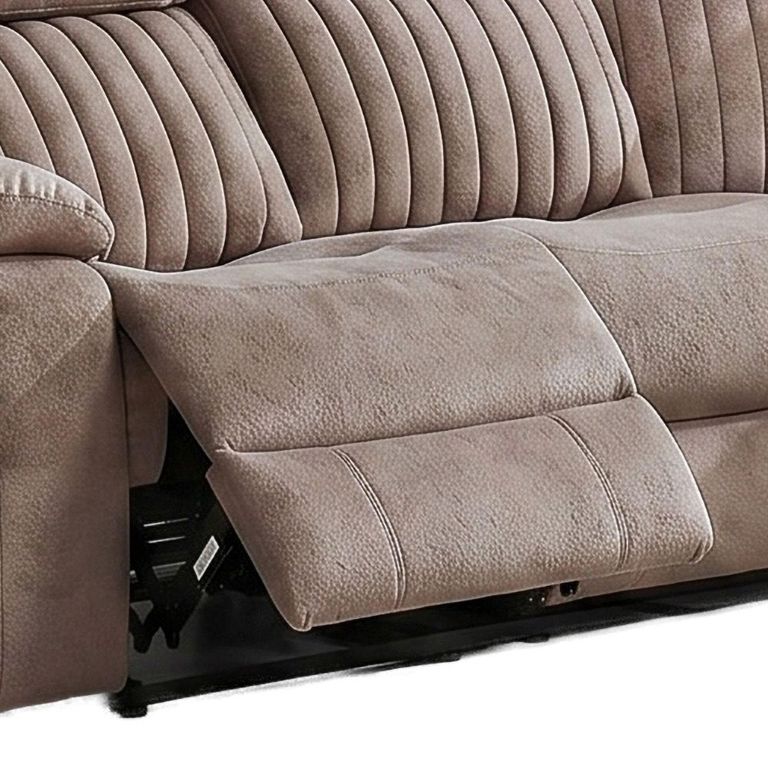 Morgan Manual Recliner Corner Sofa - with Storage Console - Taupe - Fabric