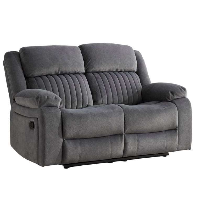 Morgan Manual Recliner Sofa - 2 Seater - Slate Grey - Fabric