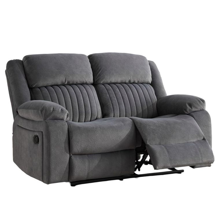 Morgan Manual Recliner Sofa - 2 Seater - Slate Grey - Fabric
