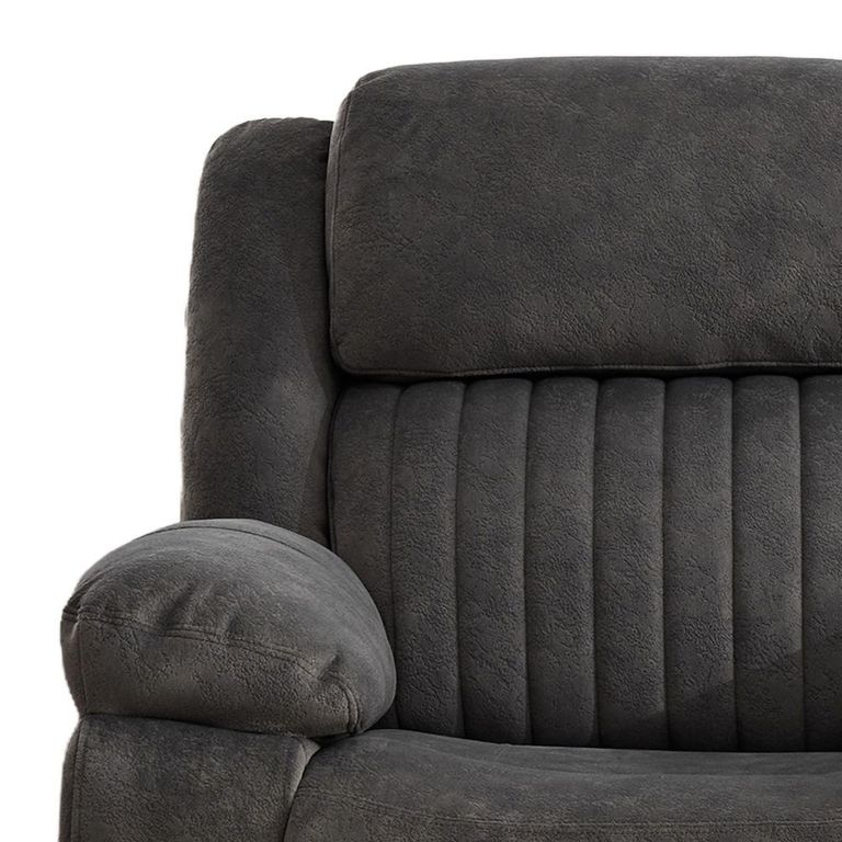 Morgan Manual Recliner Sofa - 2 Seater - with Storage Console - Iron - Fabric