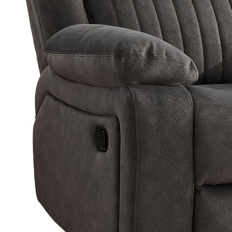 Morgan Manual Recliner Sofa - 2 Seater - with Storage Console - Iron - Fabric
