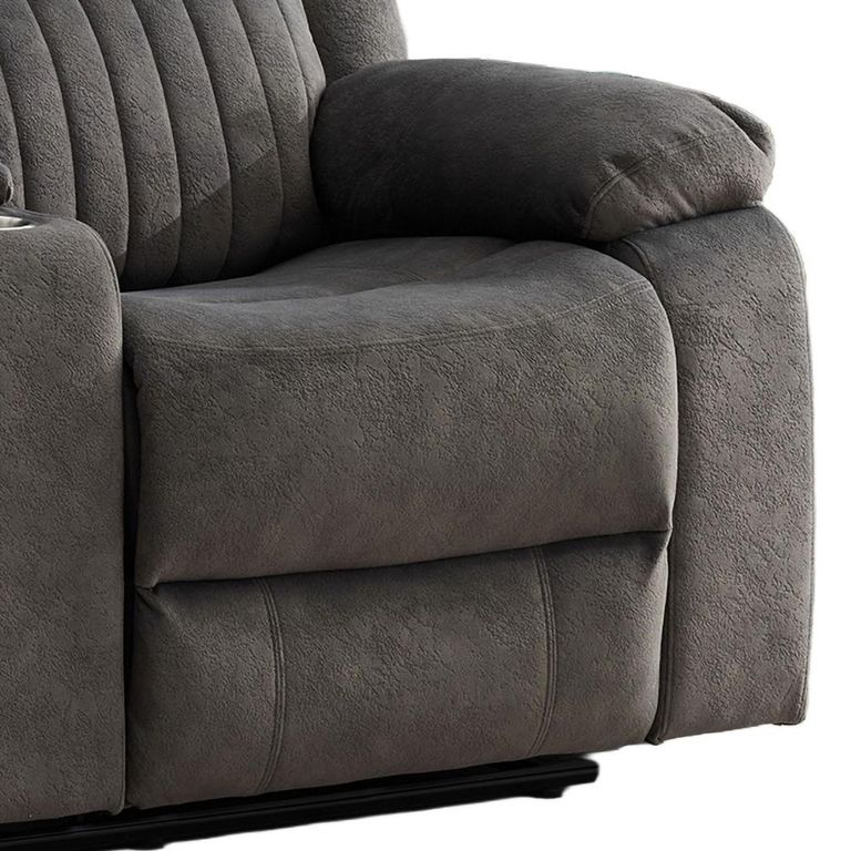 Morgan Manual Recliner Sofa - 2 Seater - with Storage Console - Iron - Fabric