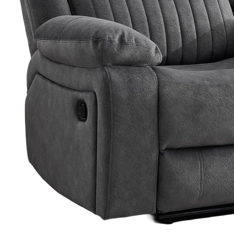 Morgan Manual Recliner Sofa - 2 Seater - with Storage Console - Slate Grey - Fabric