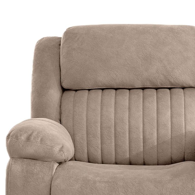 Morgan Manual Recliner Sofa - 2 Seater - with Storage Console - Taupe - Fabric