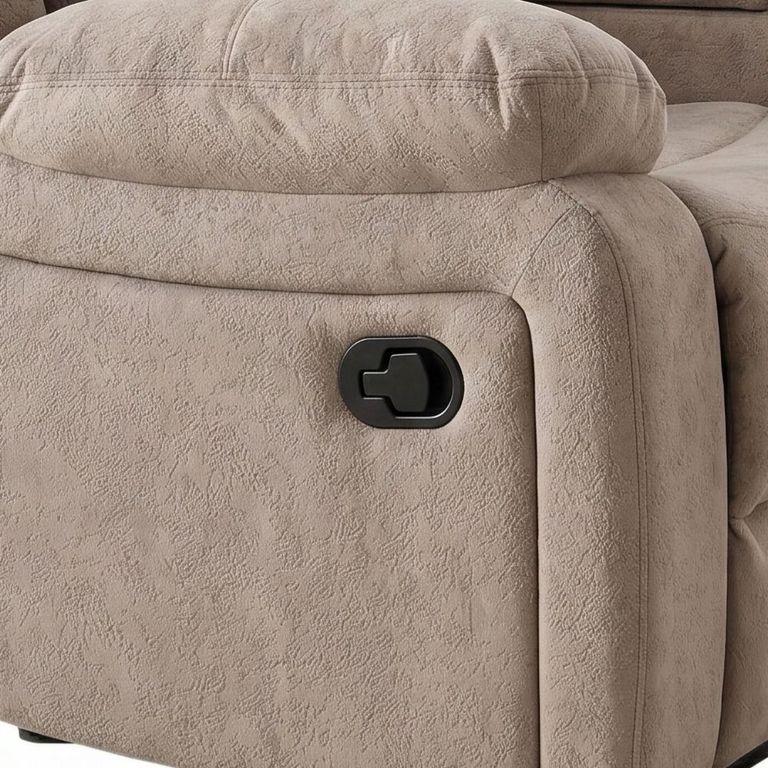 Morgan Manual Recliner Sofa - 2 Seater - with Storage Console - Taupe - Fabric
