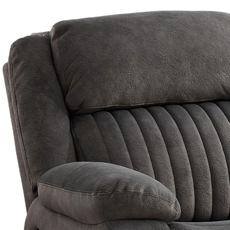 Morgan Manual Recliner Sofa - 3 Seater - Iron - Fabric