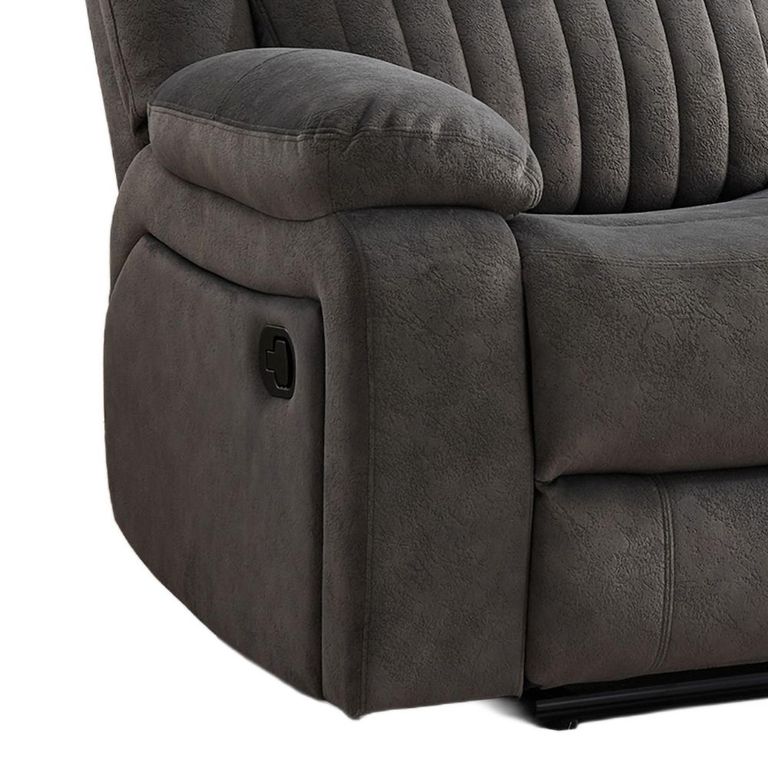 Morgan Manual Recliner Sofa - 3 Seater - Iron - Fabric