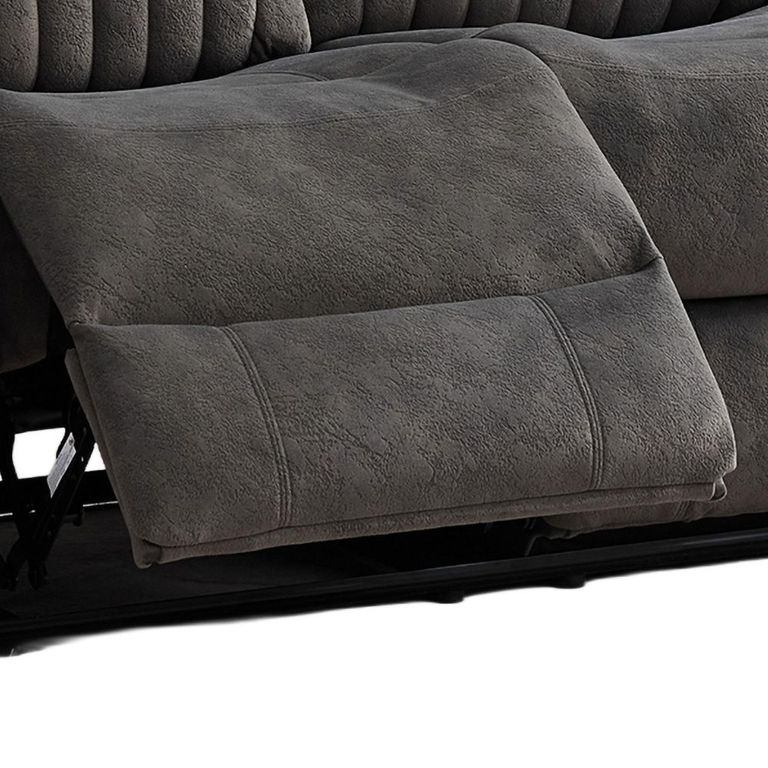 Morgan Manual Recliner Sofa - 3 Seater - Iron - Fabric