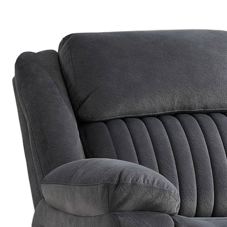 Morgan Manual Recliner Sofa - 3 Seater - Slate Grey - Fabric