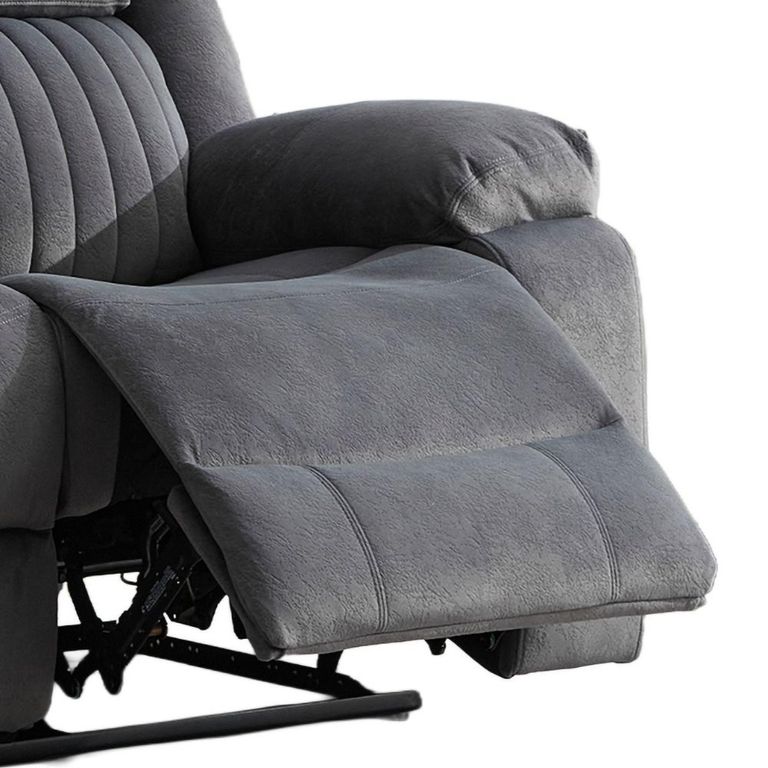 Morgan Manual Recliner Sofa - 3 Seater - Slate Grey - Fabric