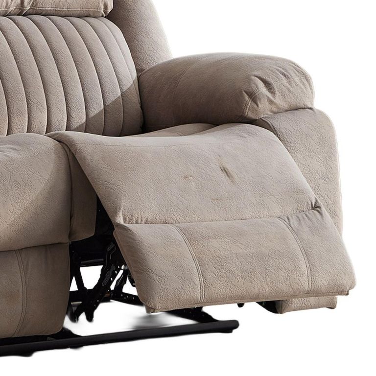Morgan Manual Recliner Sofa - 3 Seater - Taupe - Fabric