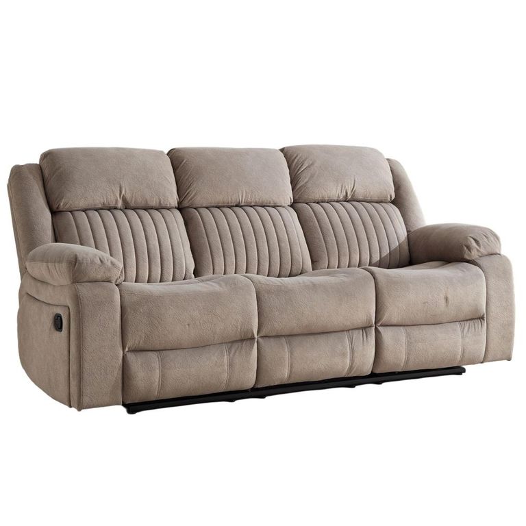 Morgan Manual Recliner Sofa Suite - 3+1+1 Seater - Taupe - Fabric