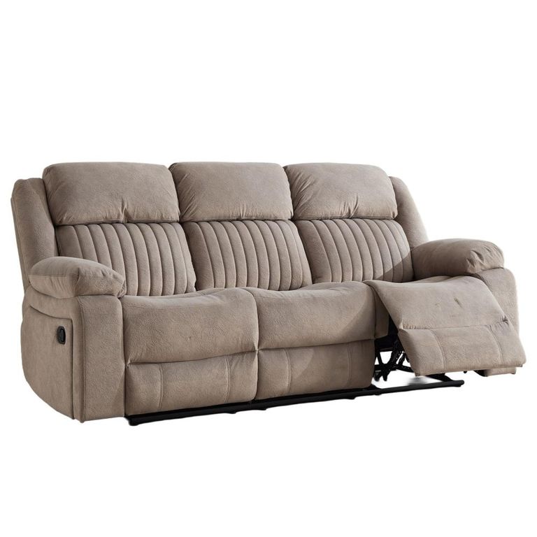 Morgan Manual Recliner Sofa Suite - 3+1+1 Seater - Taupe - Fabric
