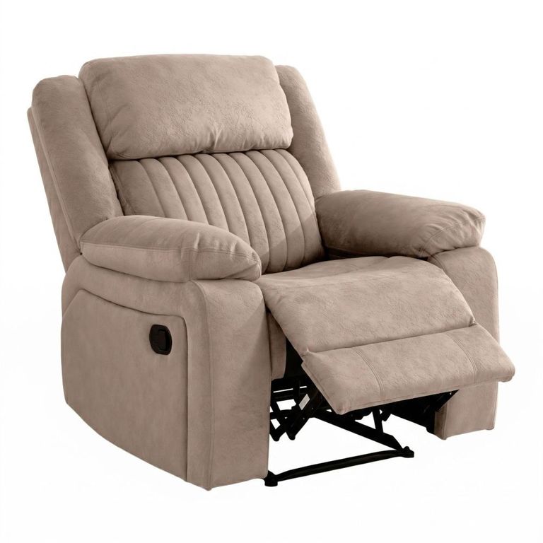 Morgan Manual Recliner Sofa Suite - 3+1+1 Seater - Taupe - Fabric
