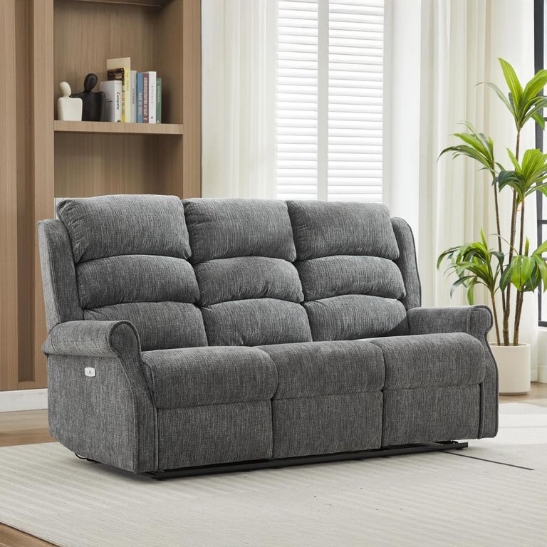 Regency Recliner Sofa - 3 Seater - Anthracite - Fabric