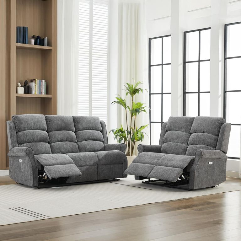 Regency Recliner Sofa Suite - 3+2 Seater - Anthracite - Fabric