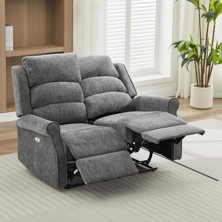 Regency Recliner Sofa - 2 Seater - Anthracite - Fabric