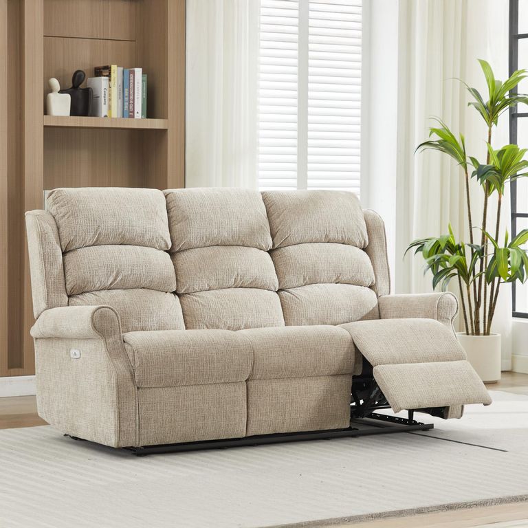 Regency Recliner Sofa - 3 Seater - Rabbit - Fabric