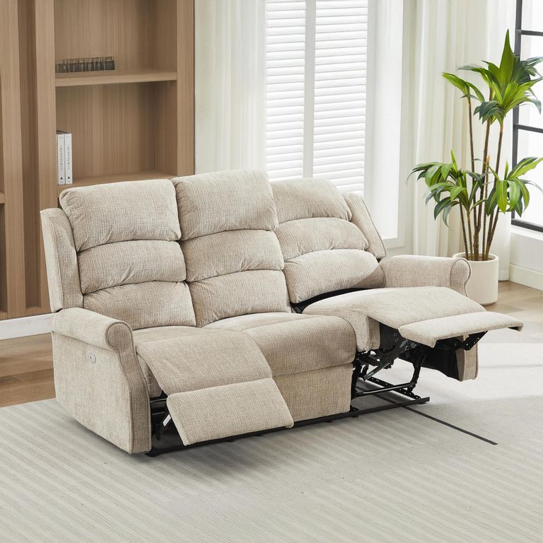 Regency Recliner Sofa - 3 Seater - Rabbit - Fabric