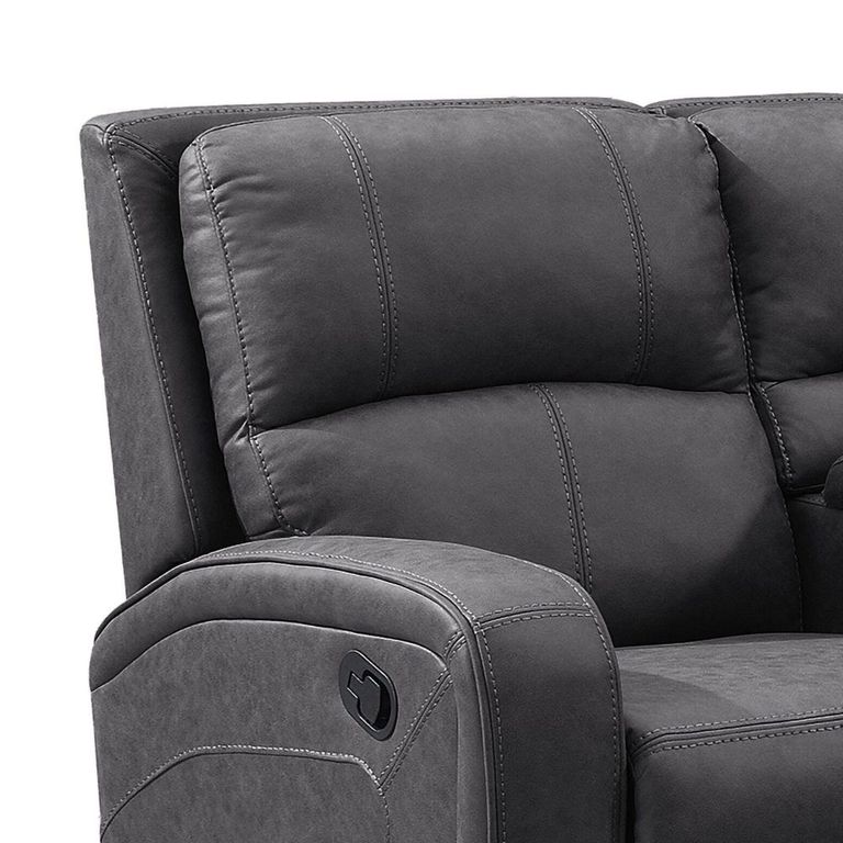 Silverton Recliner Corner Sofa - with Storage Console - Grey - Fabric