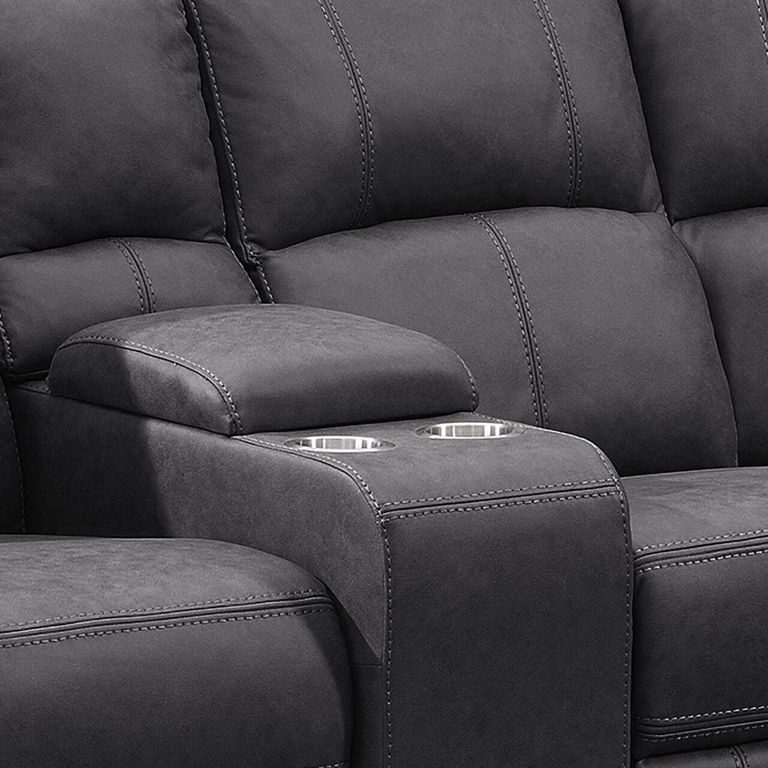 Silverton Recliner Corner Sofa - with Storage Console - Grey - Fabric