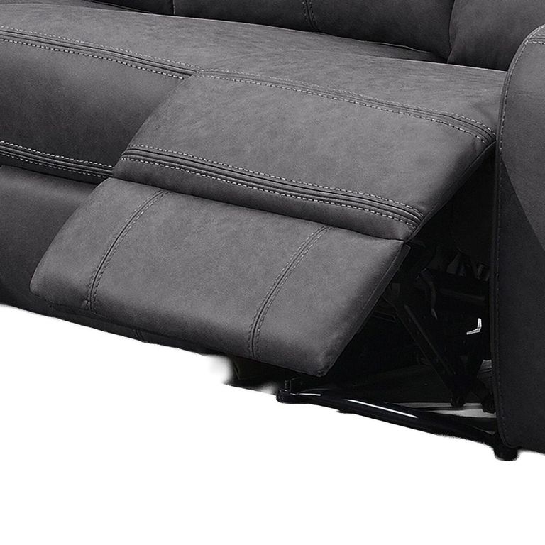 Silverton Recliner Corner Sofa - with Storage Console - Grey - Fabric